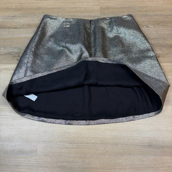 Madewell Metallic Gold A-line Mini Skirt, Size 12 - Picture 6 of 8
